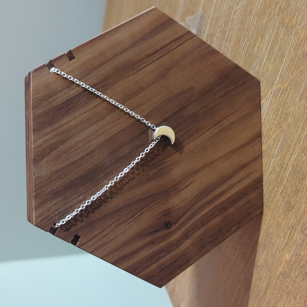 Moon Pendant Necklace - silver